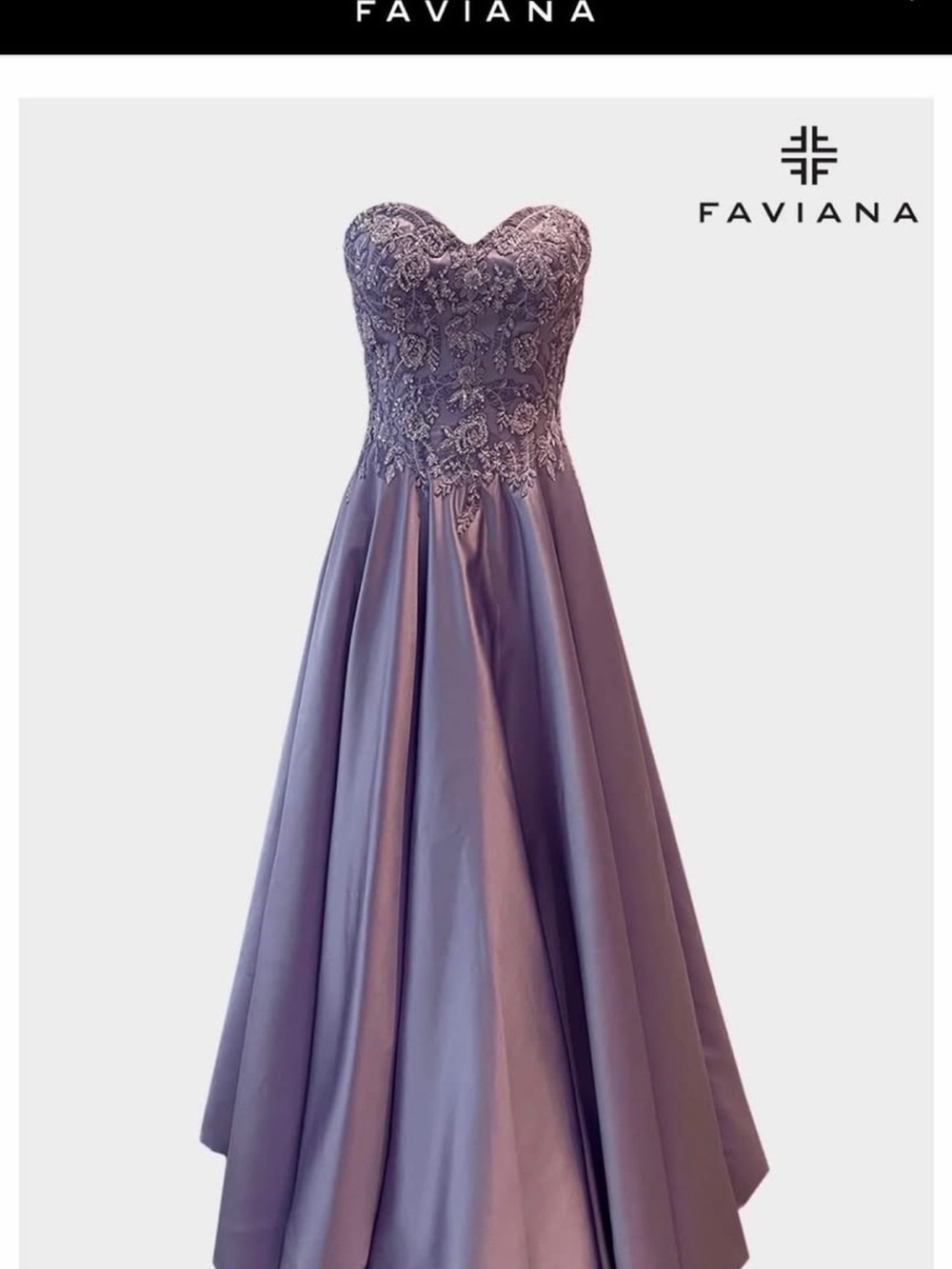 Faviana Strapless Sweetheart Neckline Boned Bodice Ball Gown